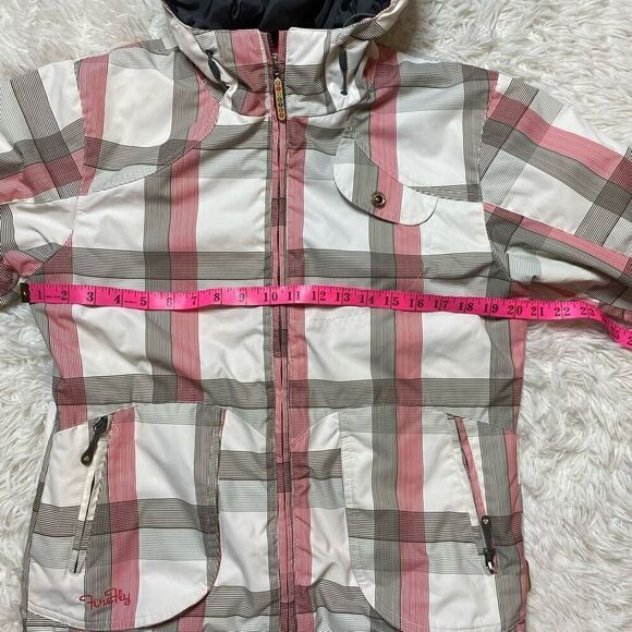 FIREFLY Ski Jacket Coat White Hooded Checkered Size Large Nancy Full Zip Hooded - Picture 6 of 10